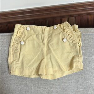 Janie and Jack Yellow Ruffled Cotton Shorts